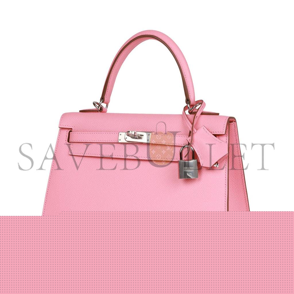 H**mes kelly sellier 25 rose confetti epsom palladium hardware  (25*17*7cm)