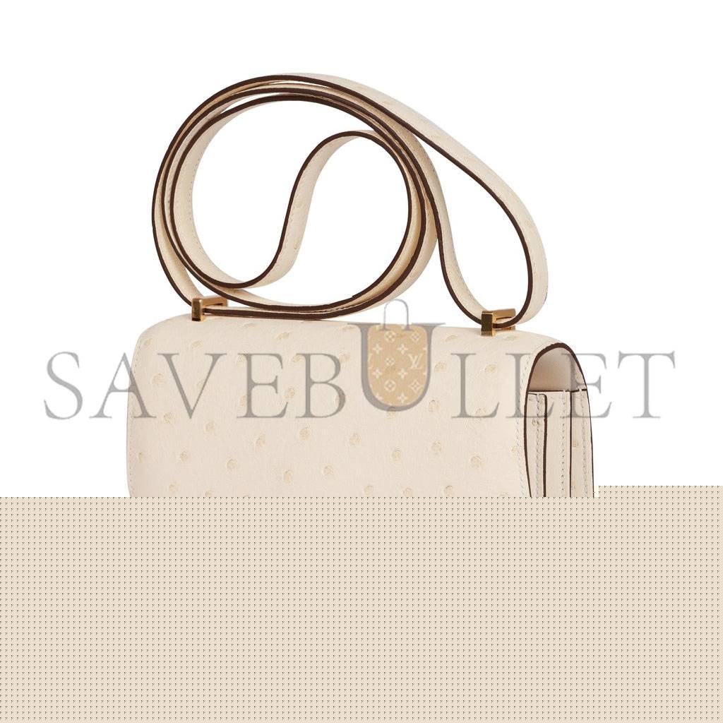 H**mes constance 18 nata ostrich gold hardware 39861962506334 (18cm)
