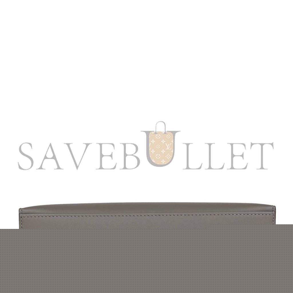 H**mes mini kelly pochette gris meyer swift palladium hardware  (22*14*7cm)