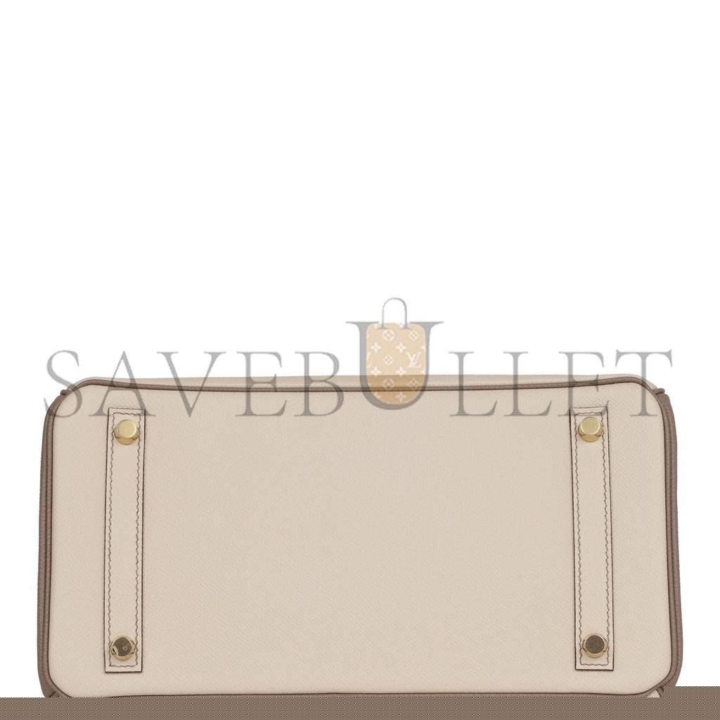 H**mes special order (hss) birkin 30 craie and gris asphalte epsom brushed gold hardware( 30cm*22*16cm)