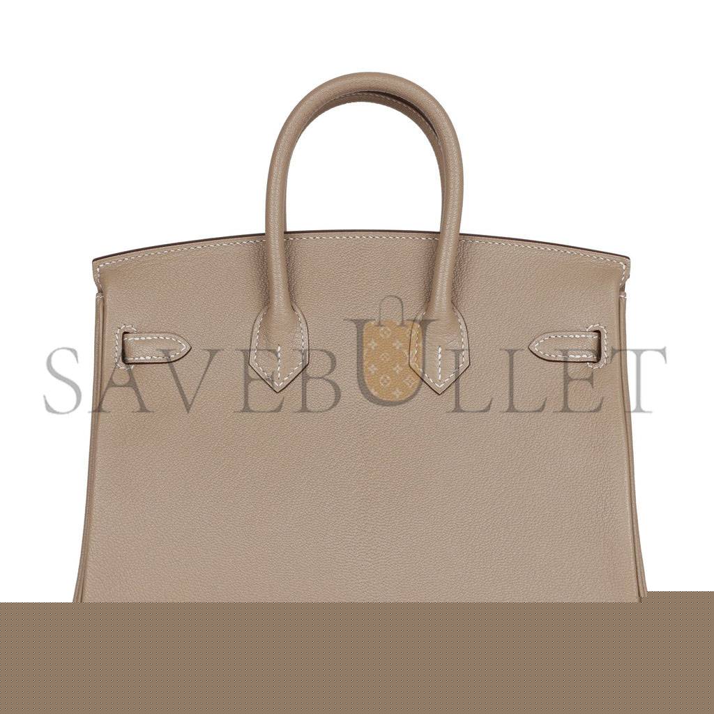H**mes special order (hss) birkin 25 gris tourterelle verso chevre brushed gold hardware handmade (25cm)