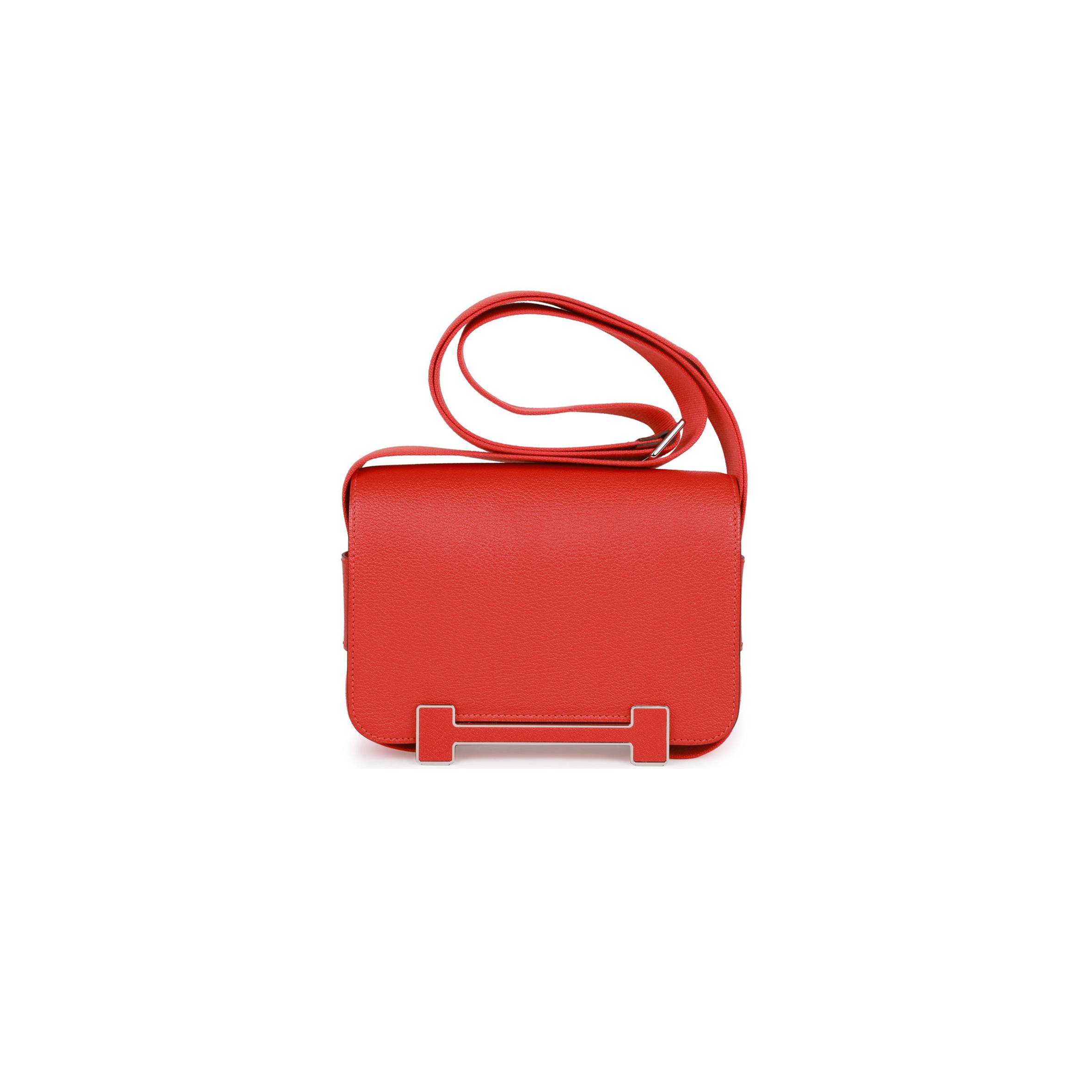 H**mes geta capucine chevre palladium hardware (20.3*14*6.4cm)