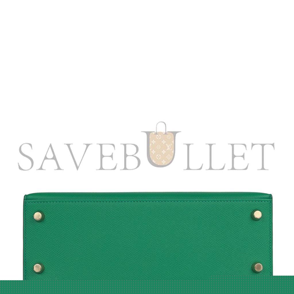 H**mes kelly sellier 25 vert vertigo epsom gold hardware handmade  (25*17*7cm)