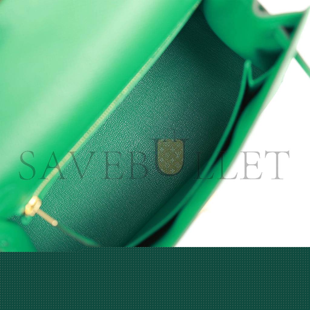 H**mes kelly sellier 25 vert vertigo epsom gold hardware handmade  (25*17*7cm)