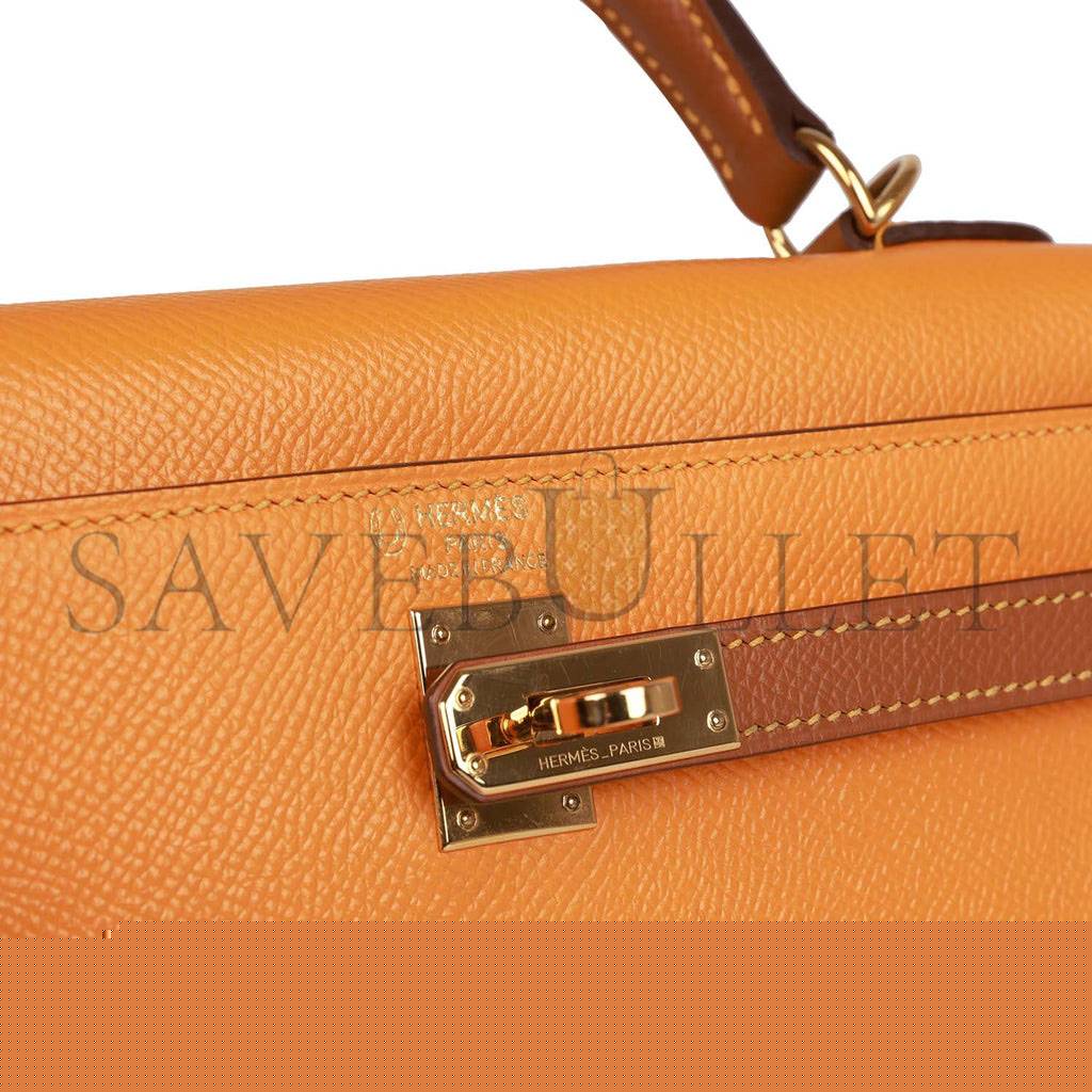 H**mes special order (hss) kelly sellier 25 jaune ambre and gold epsom gold hardware handmade (25*17*7cm)