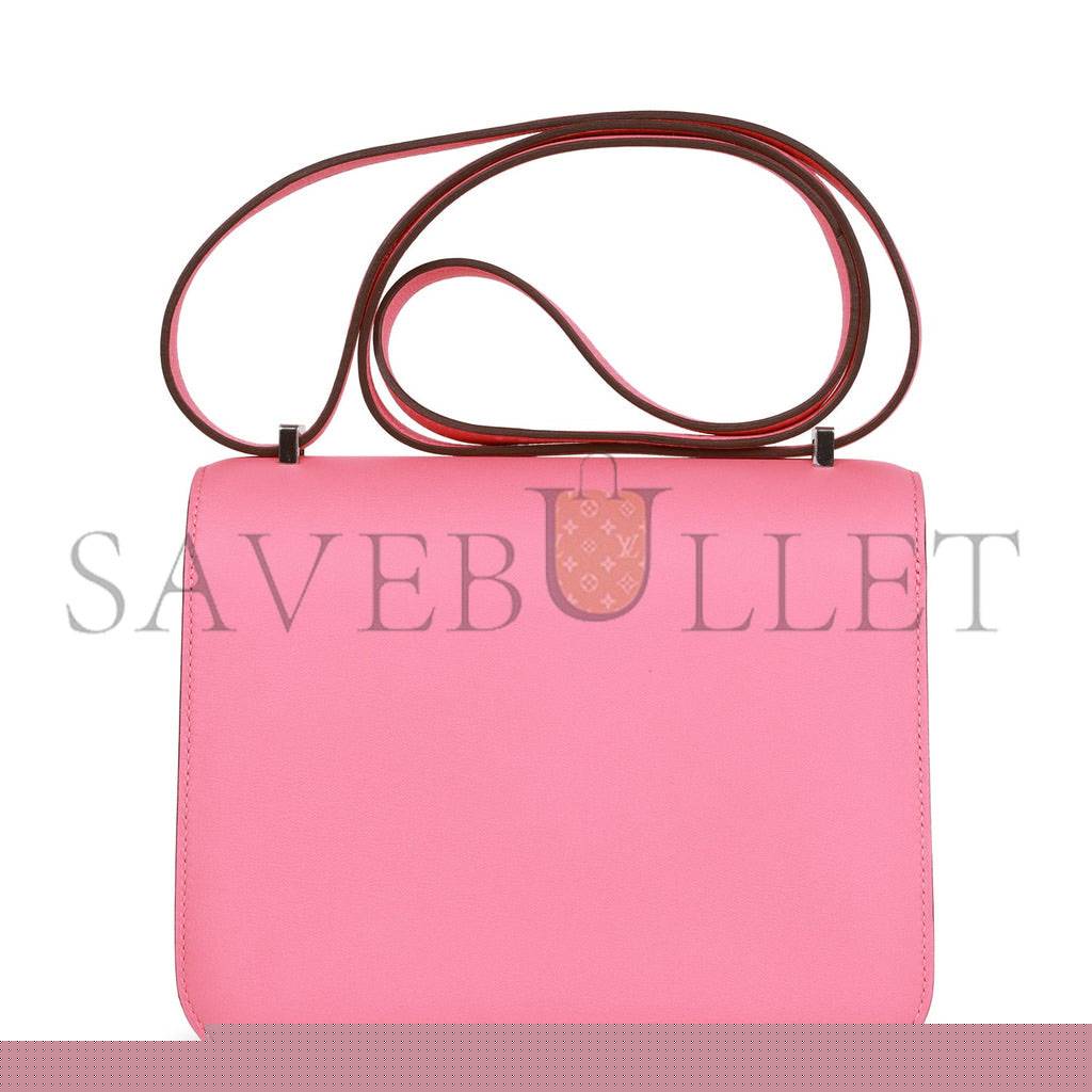 H**mes constance 18 rose azalee swift palladium hardware 39827910099038 (18cm)