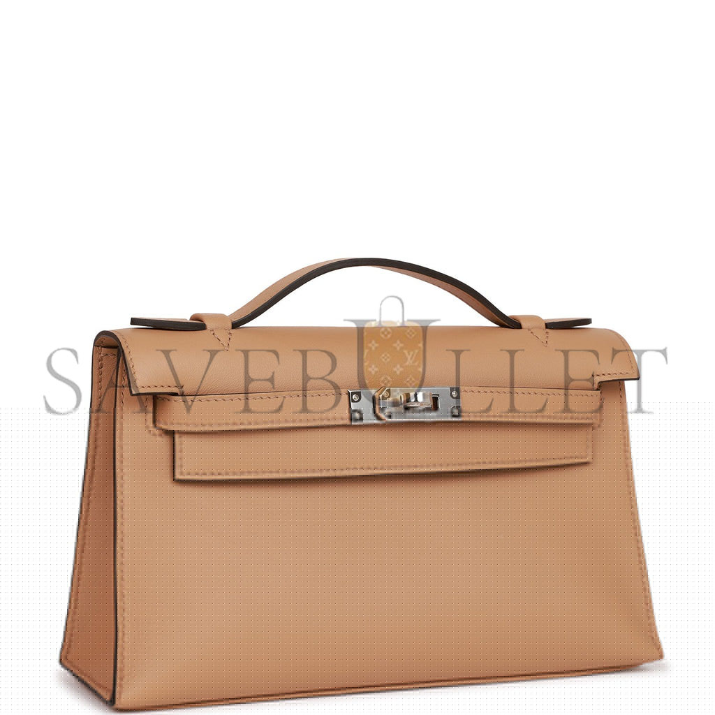 H**mes kelly pochette chai swift palladium hardware   (22*12*13cm)