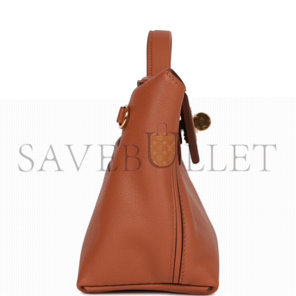 H**mes mini 2424 bag gold evercolor and swift gold hardware (23*16*11cm)