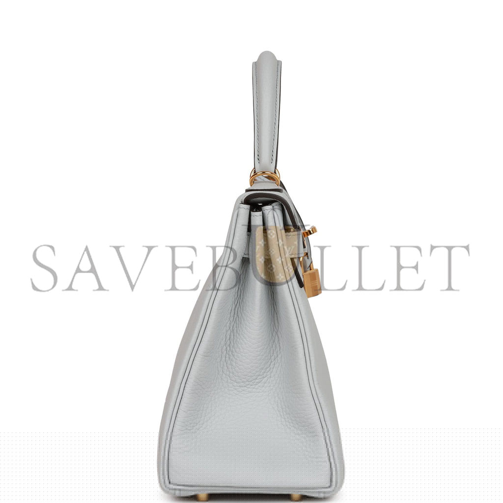 H**mes kelly retourne 28 bleu pale clemence gold hardware (28*22*10cm)