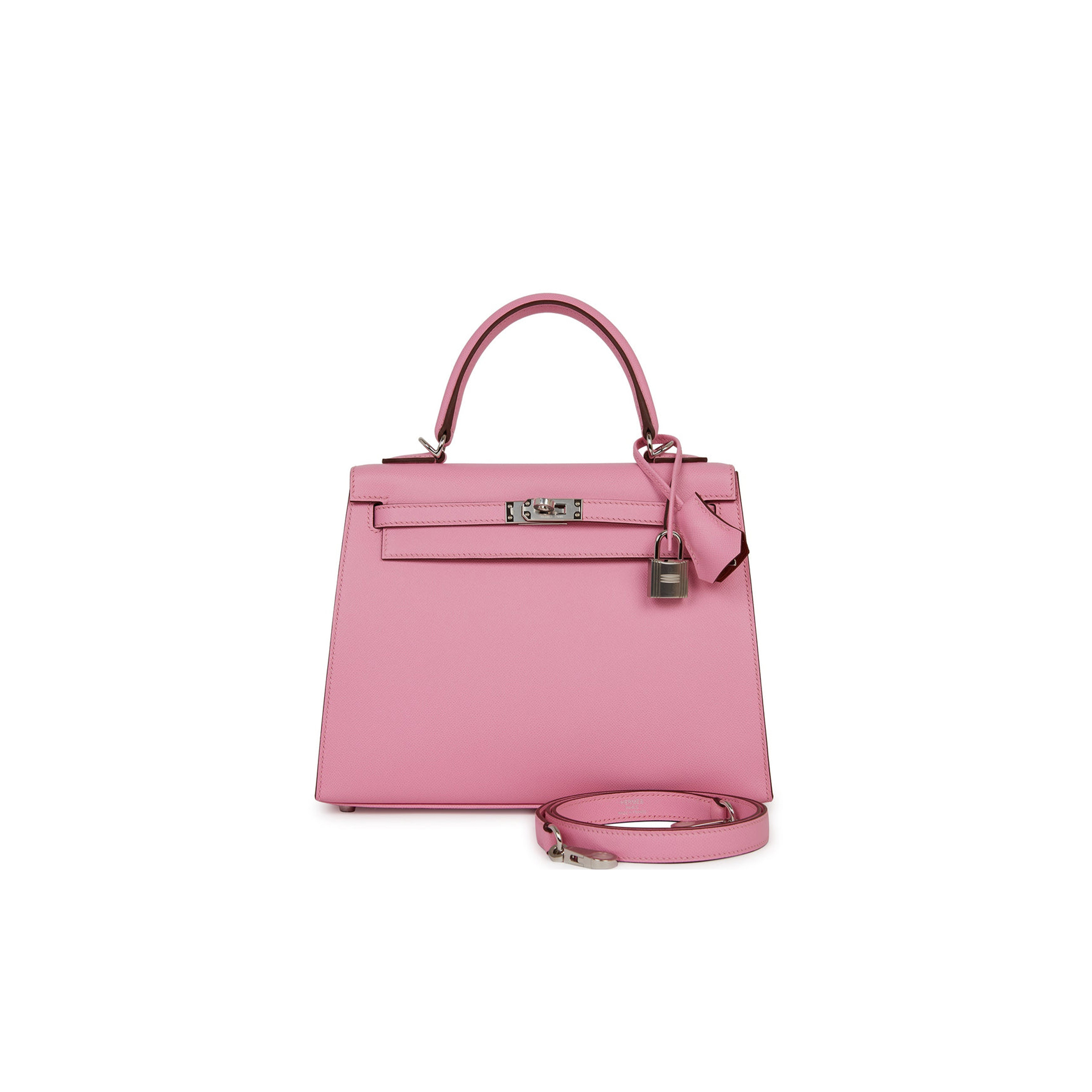H**mes kelly sellier 25 pink verso madame palladium hardware  (25*17*7cm)