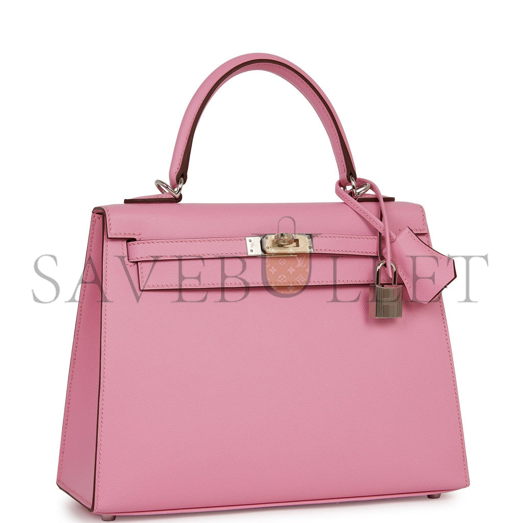 H**mes kelly sellier 25 pink verso madame palladium hardware  (25*17*7cm)
