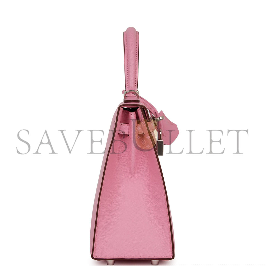 H**mes kelly sellier 25 pink verso madame palladium hardware  (25*17*7cm)