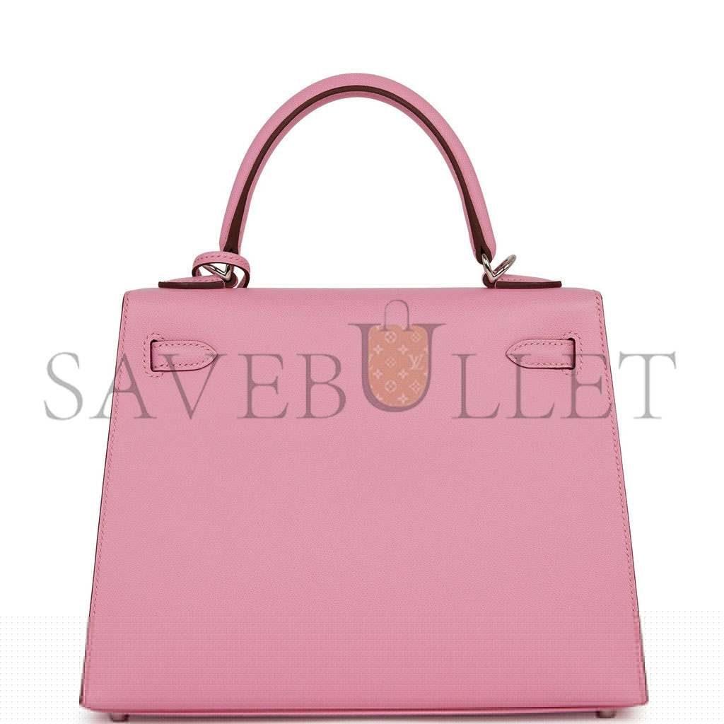 H**mes kelly sellier 25 pink verso madame palladium hardware  (25*17*7cm)
