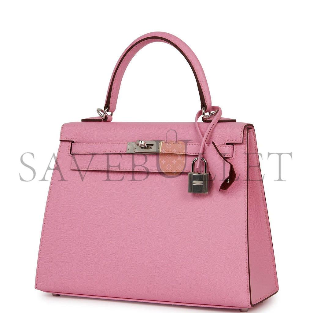 H**mes kelly sellier 25 pink verso madame palladium hardware  (25*17*7cm)