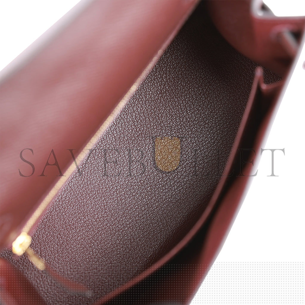 H**mes kelly sellier 25 rouge sellier epsom gold hardware handmade (25*17*7cm)