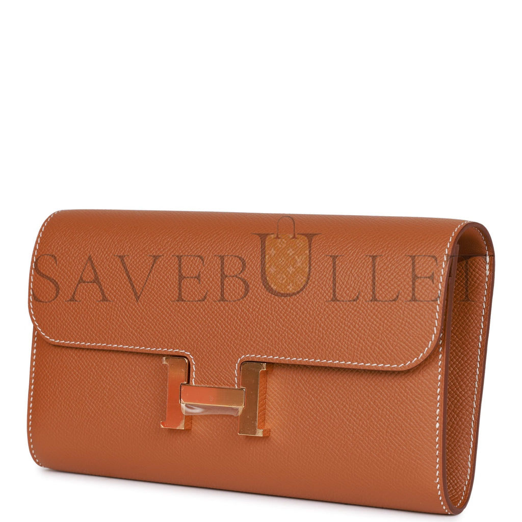 H**mes constance wallet to go gold epsom gold hardware (22*11cm)