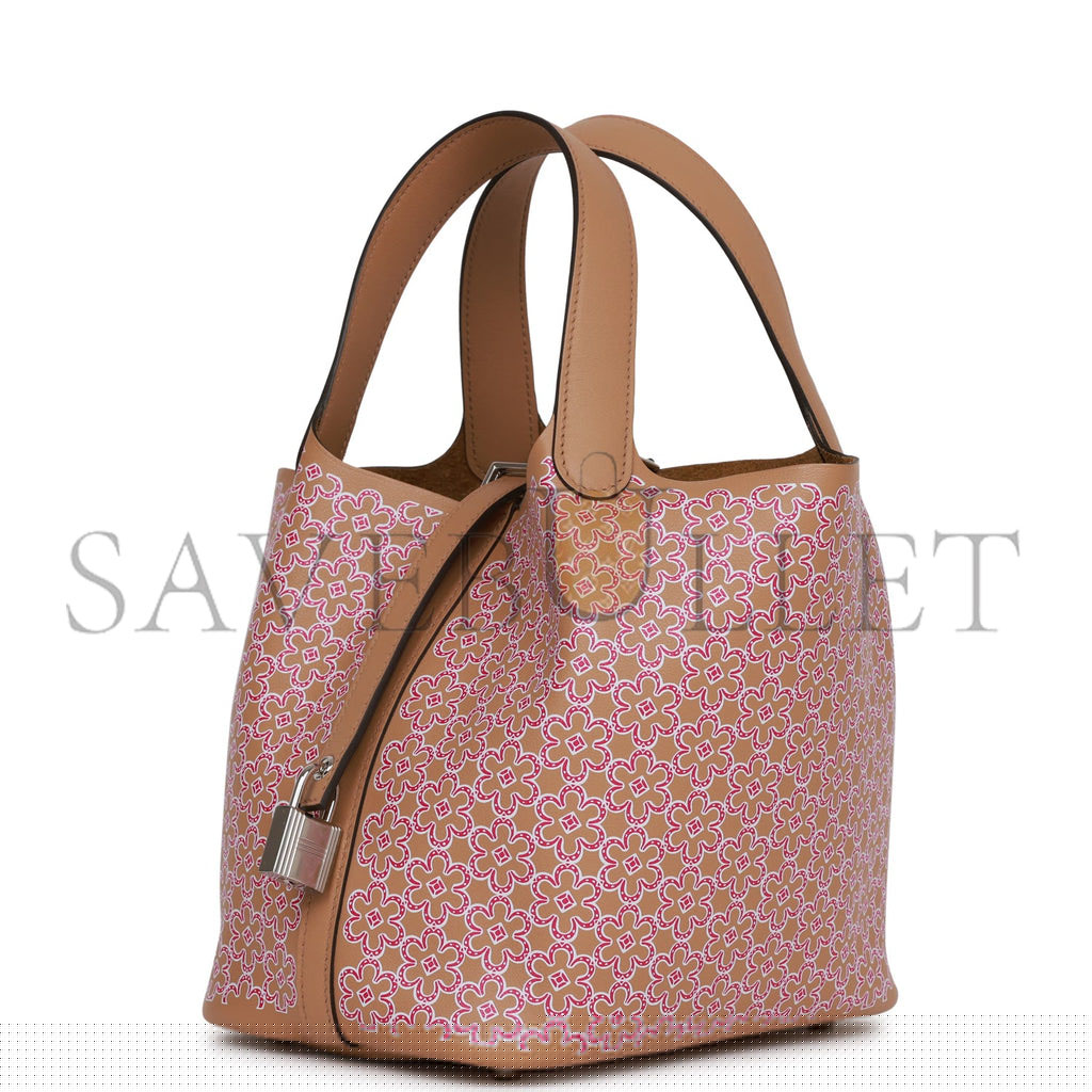 H**mes picotin lock 18 lucky daisy chai swift palladium hardware (18*13*18cm)