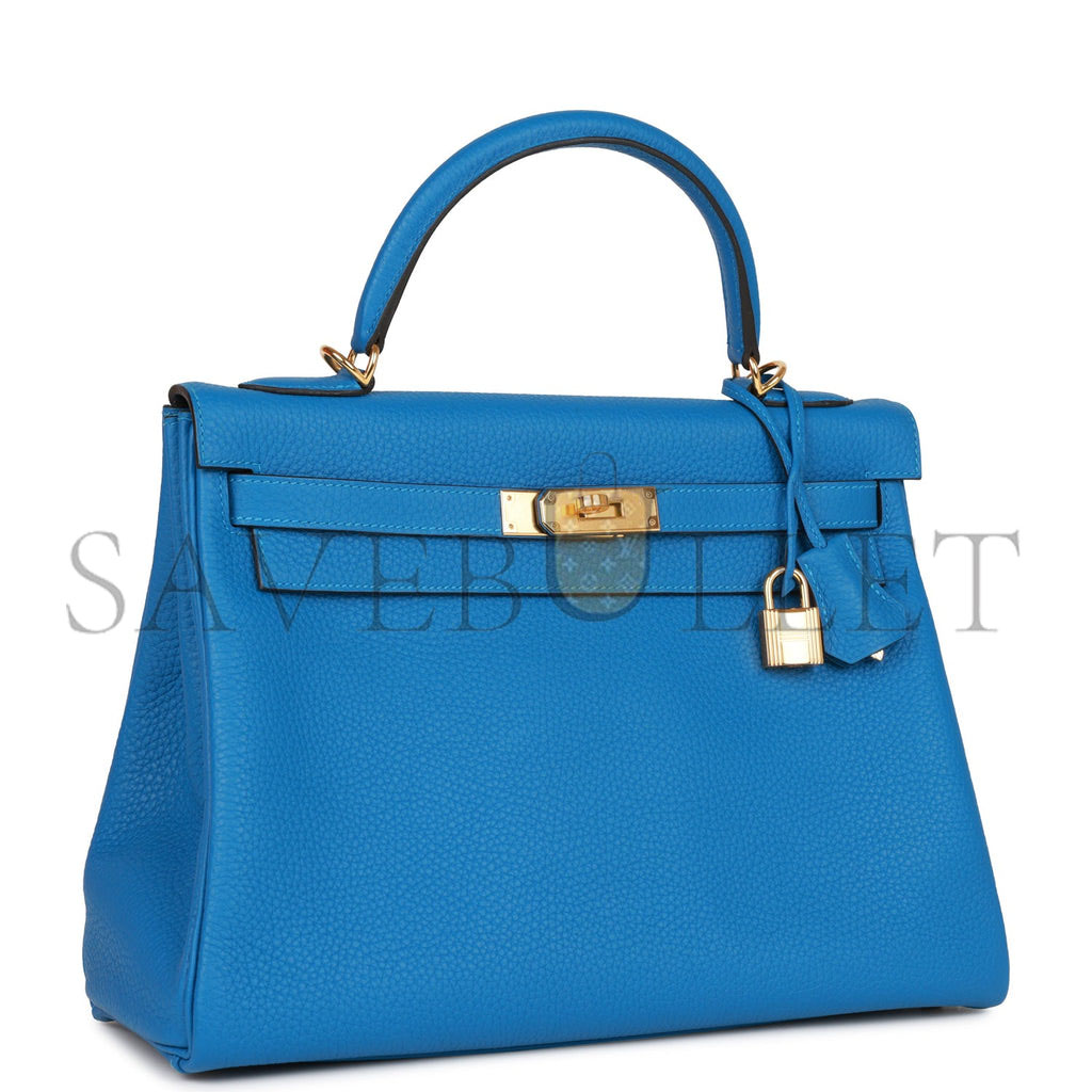 H**mes kelly retourne 32 mykonos clemence gold hardware  (32*23*10.5cm)