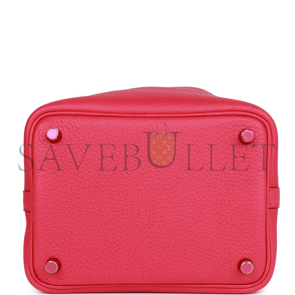 H**mes monochrome picotin 18 rose mexico clemence pink hardware  (18*12*19cm)