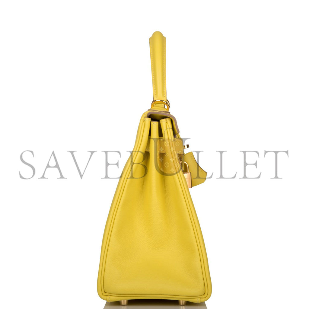 H**mes kelly retourne 28 lime evercolor gold hardware  (28*22*10cm)