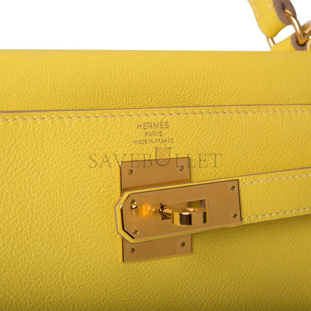 H**mes kelly retourne 28 lime evercolor gold hardware  (28*22*10cm)