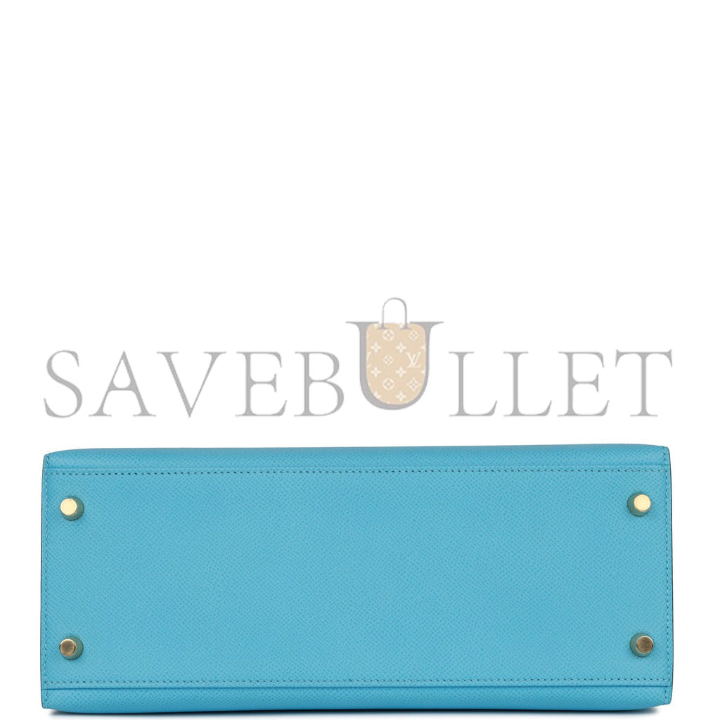 H**mes kelly sellier 28 celeste epsom gold hardware  (25*17*7cm)