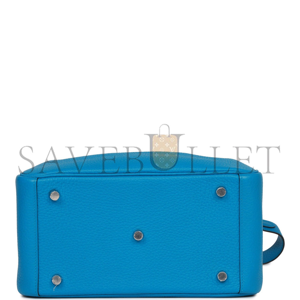 H**mes lindy 26 bleu zanzibar verso clemence palladium hardware(26*18*12cm)
