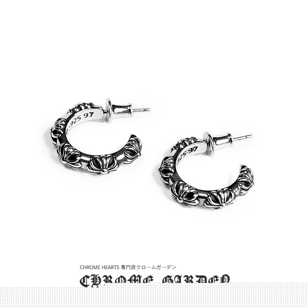CHROME HEARTS CROSS HOOP EARRING