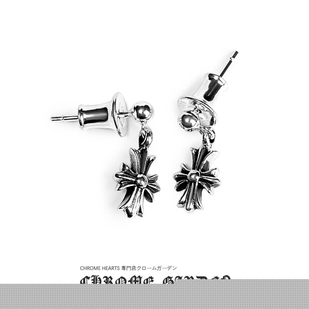 CHROME HEARTS CROSS BABYFAT DROP EARRINGS