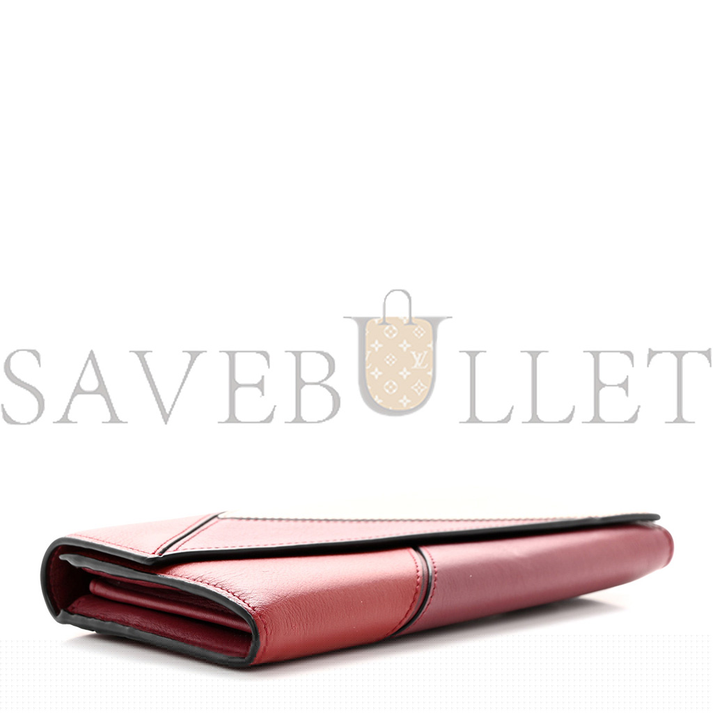LOEWE CALFSKIN PUZZLE CONTINENTAL WALLET WINE GARNET (19*10*3cm)