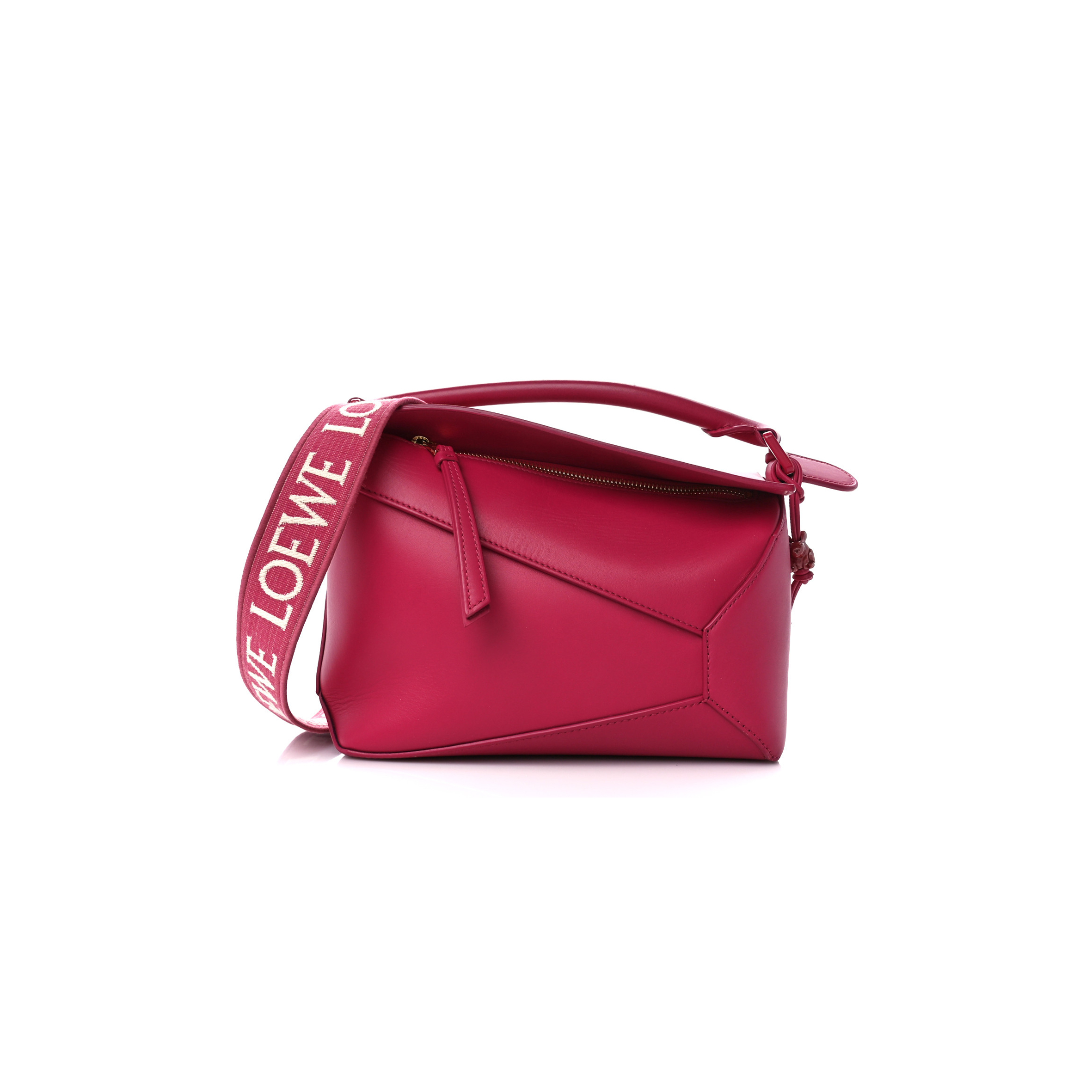LOEWE SATIN CALFSKIN MONOCHROME SMALL PUZZLE EDGE BAG RUBY RED GLAZE (24*16.5*10.5cm)