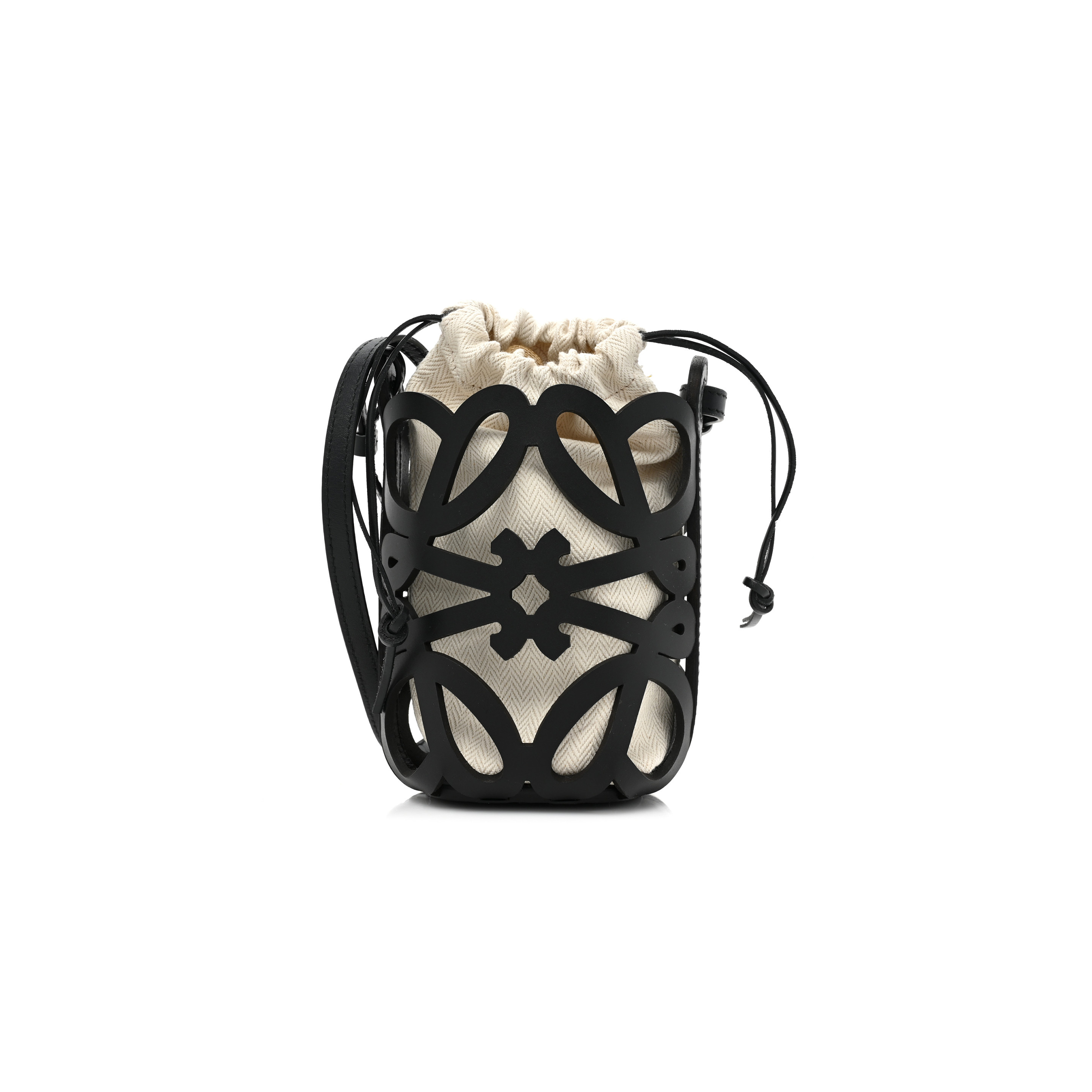 LOEWE X PAULA''S IBIZA CUTOUT ANAGRAM POCKET CROSSBODY BAG BLACK (23*22*3cm)
