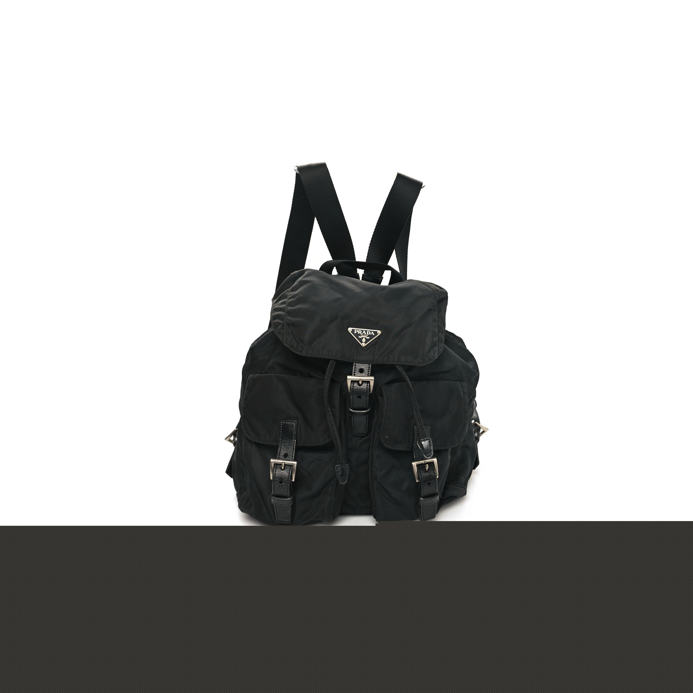 Pra*a nylon vela medium backpack black (30*30*14cm)