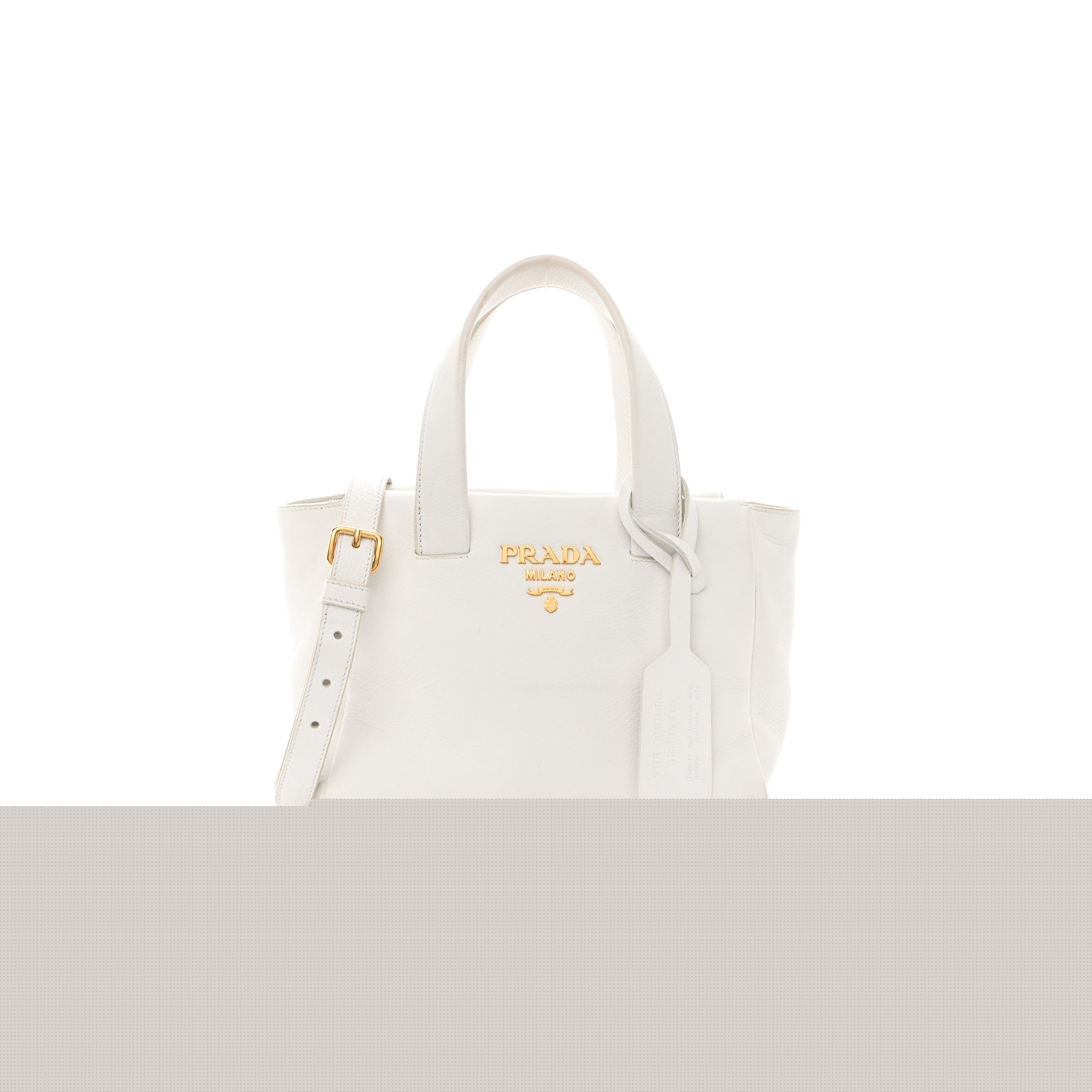 Pra*a vitello cervo mini satchel white (24*24*11cm)