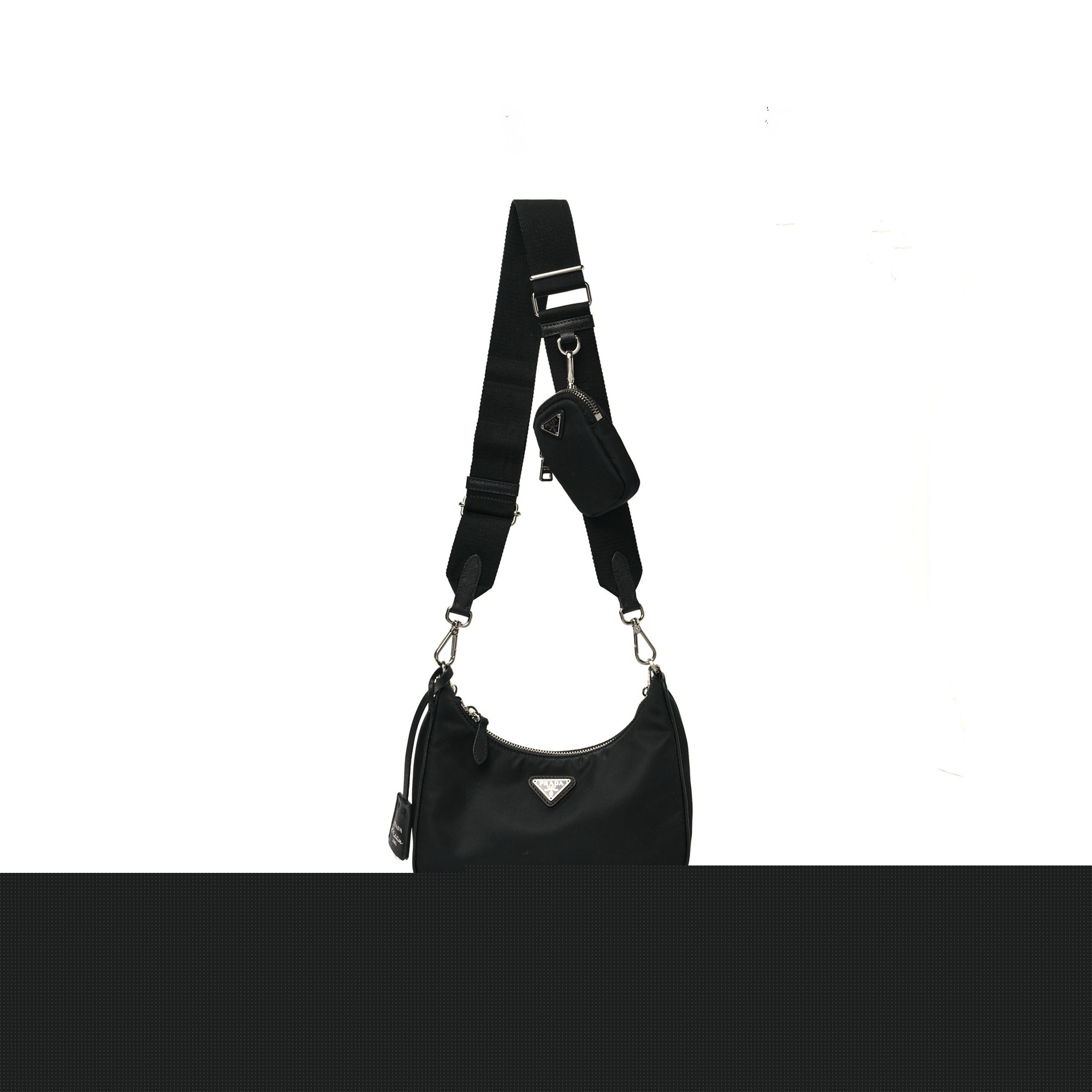 Pra*a nylon re-edition 2005 shoulder bag black (22*11*6cm)