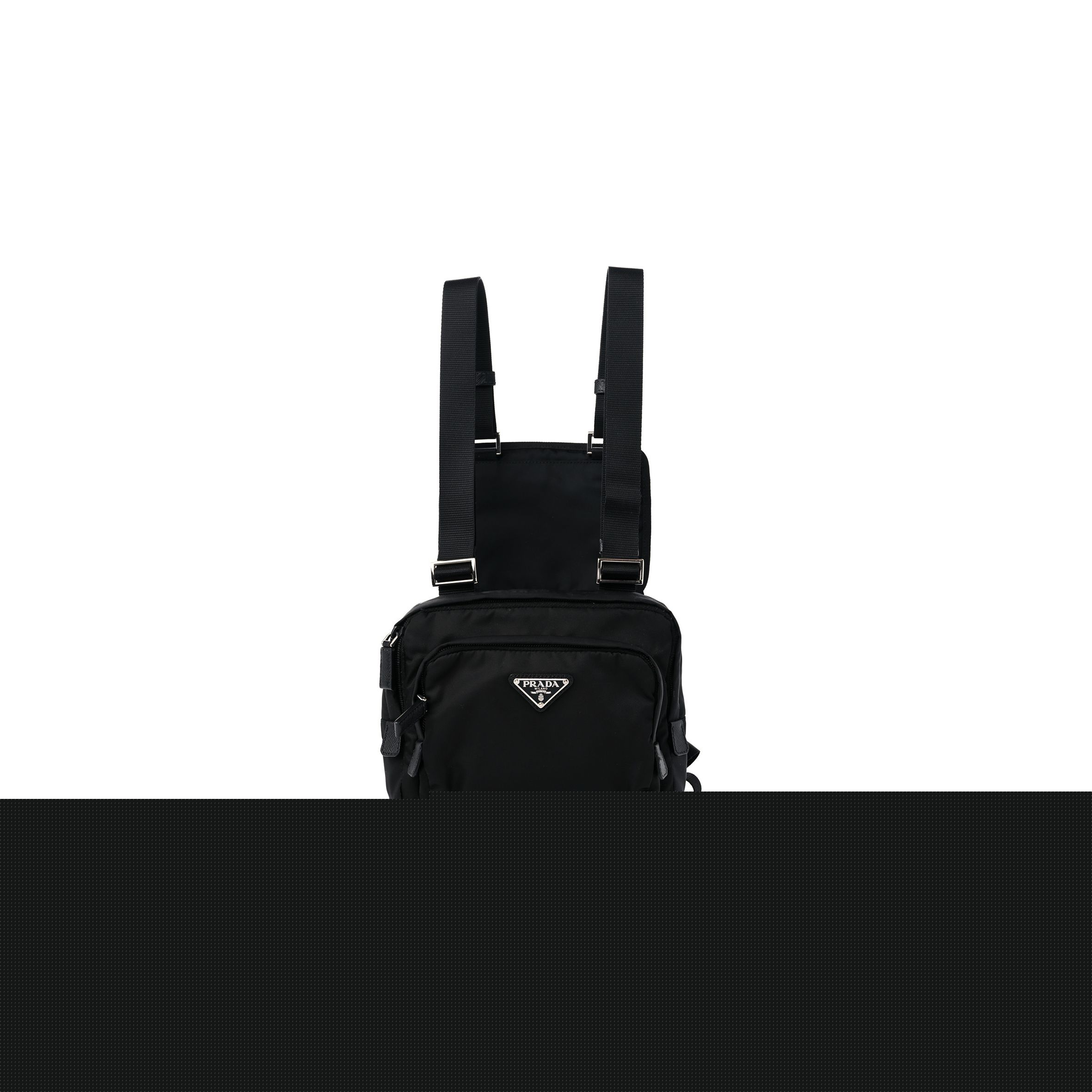 Pra*a tessuto nylon montagna harness bag black (22*18*5cm)