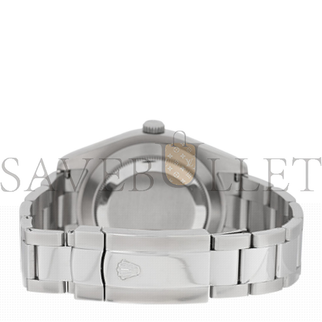 ROLEX STAINLESS STEEL 18K WHITE GOLD DIAMOND 41MM OYSTER PERPETUAL DATEJUST WATCH SILVER 116334