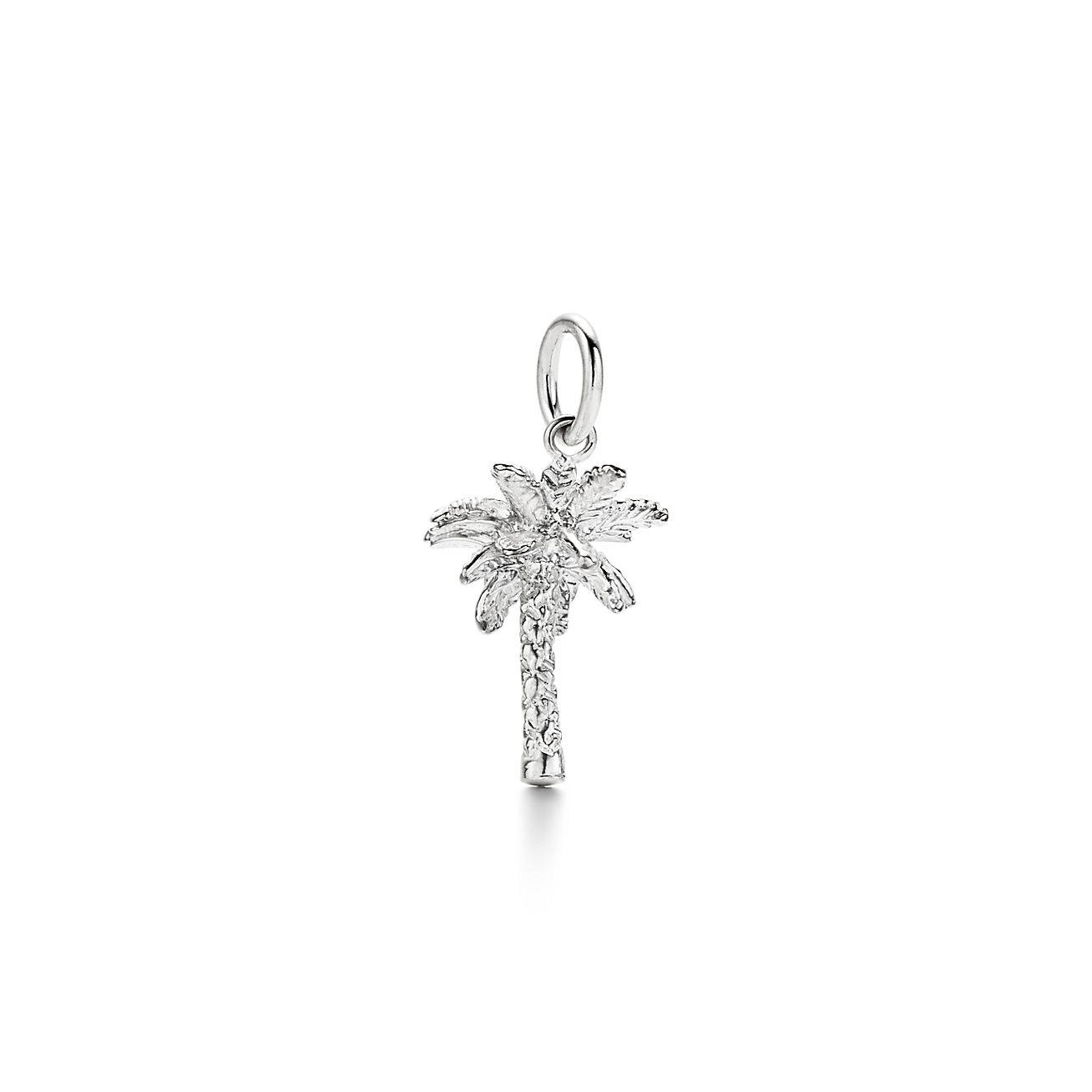 T*f*ny palm tree charm in silver