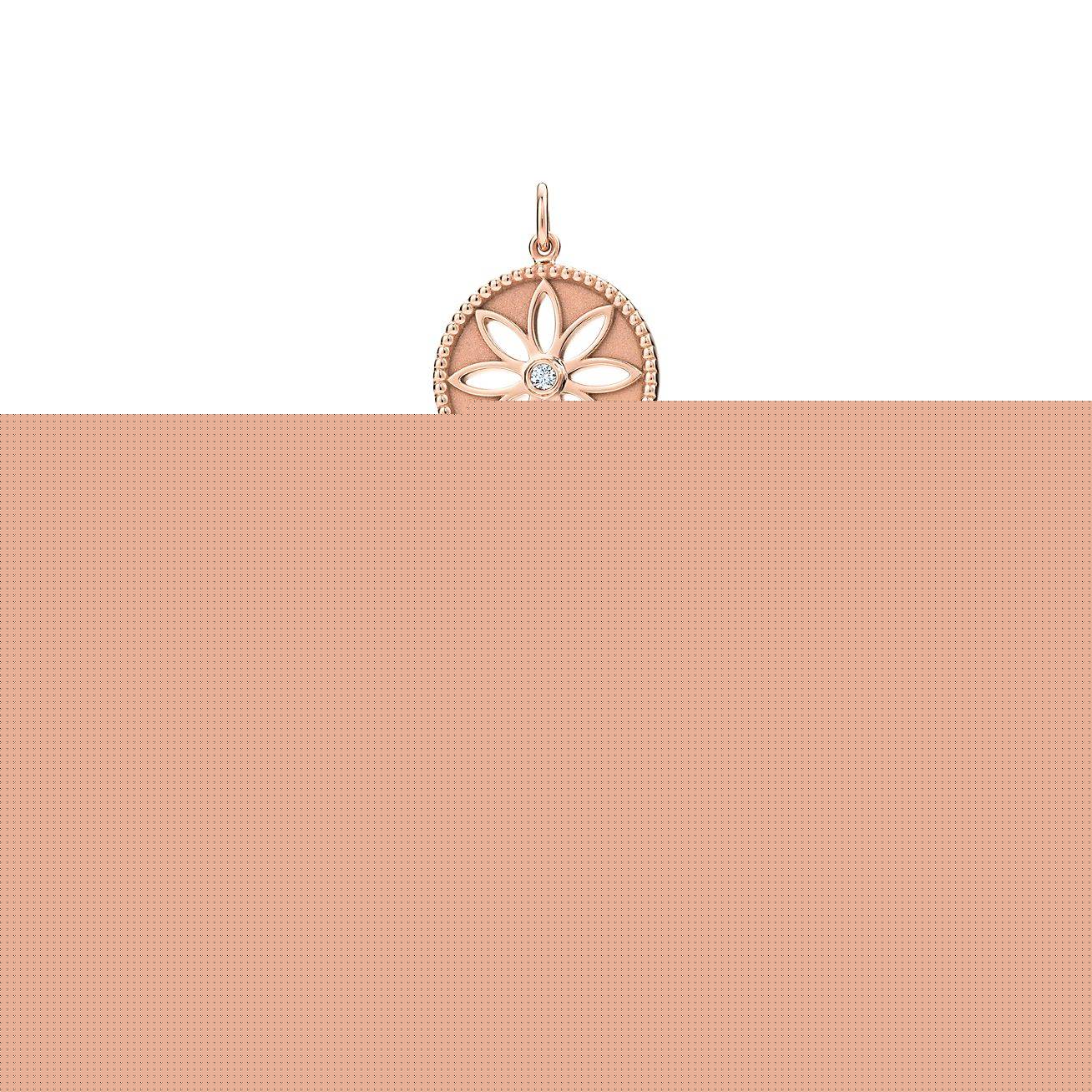 T*f*ny keys daisy key in rose gold with a diamond, 2.5