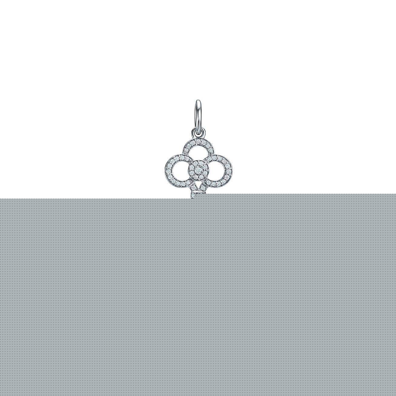 T*f*ny keys crown key in white gold with diamonds, 1.5