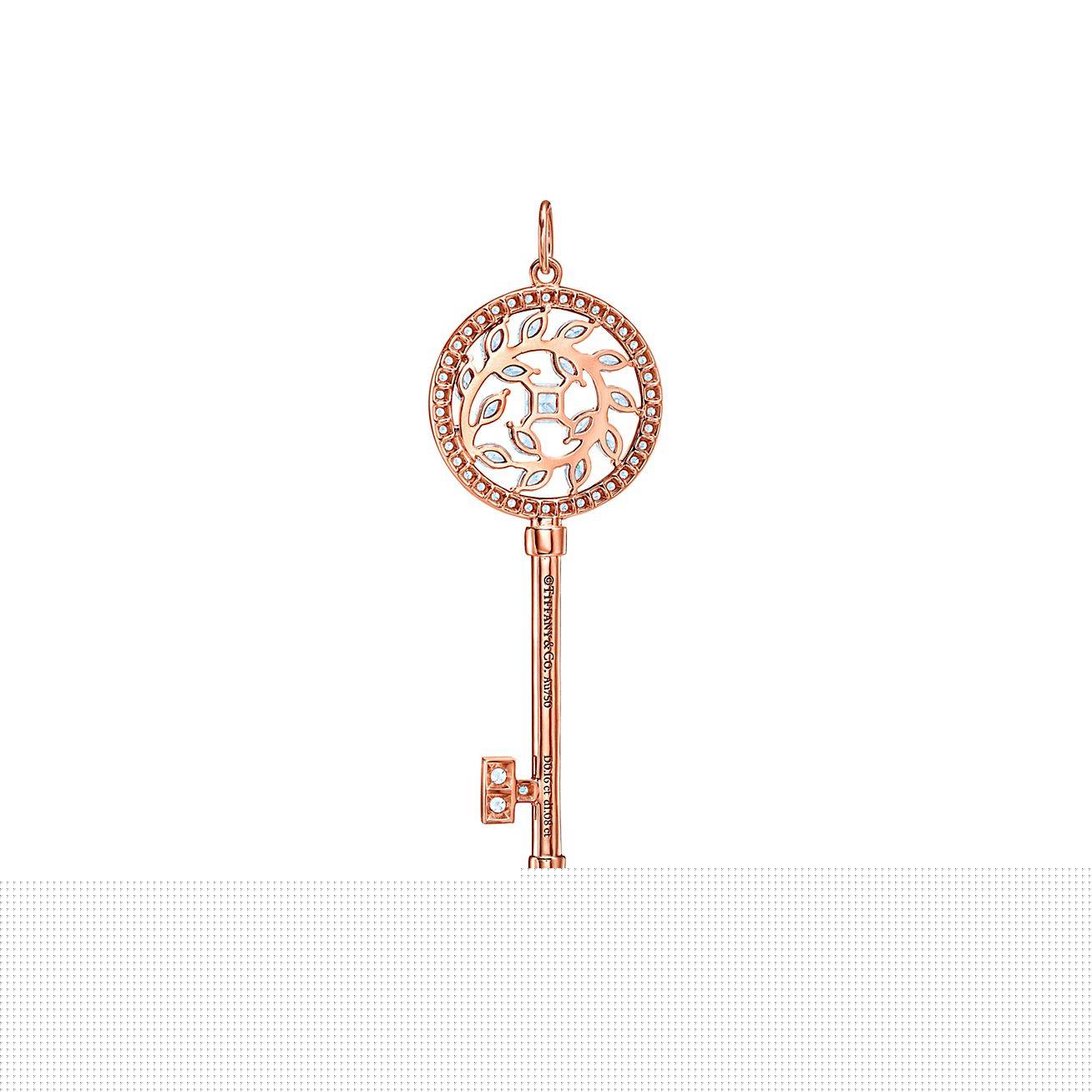 T*f*ny keys T*f*ny victoria® diamond vine key in 18k rose gold