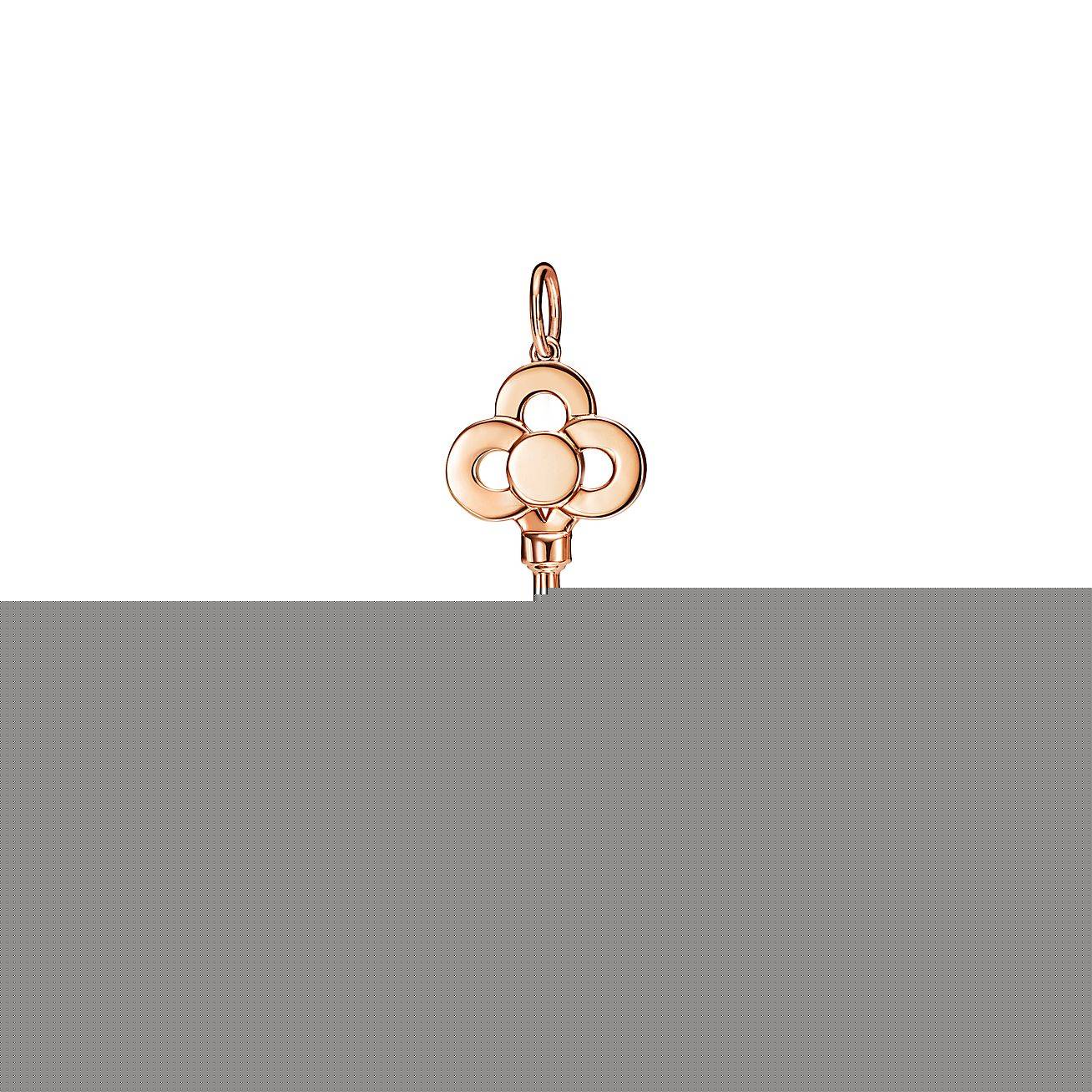 T*f*ny keys mini crown key pendant in 18k gold with diamonds