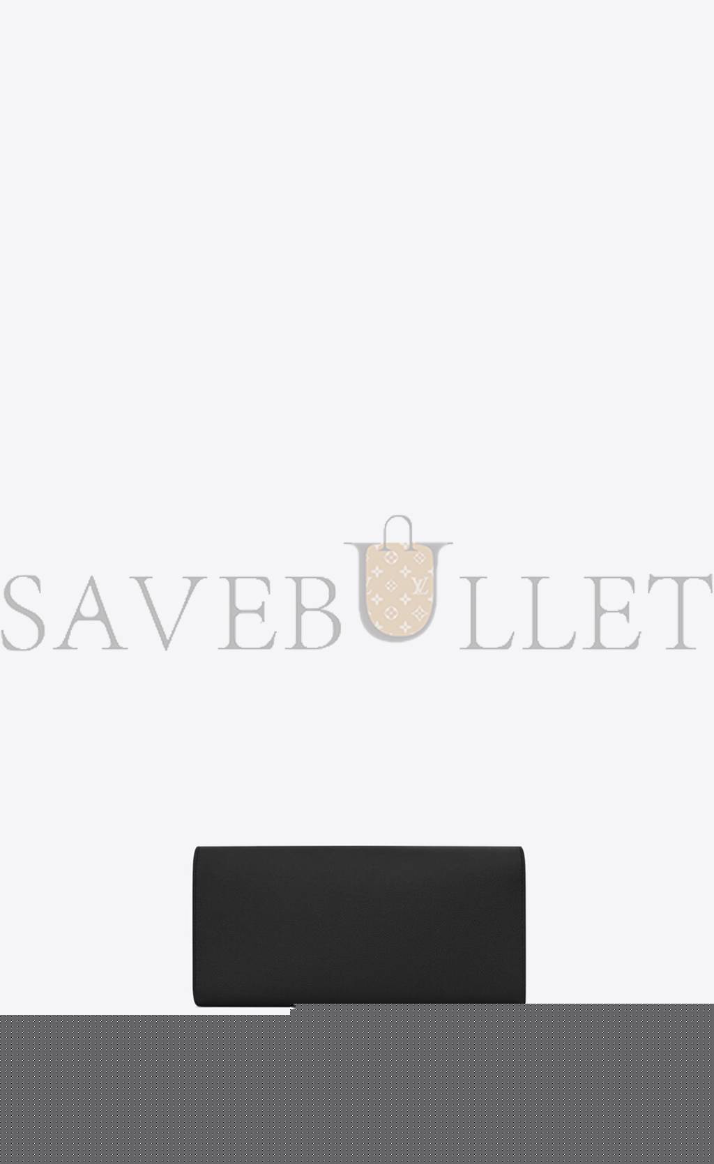 YSL KATE CLUTCH IN GRAIN DE POUDRE EMBOSSED LEATHER 326079BOW0J1000 (27*12.5*5cm)