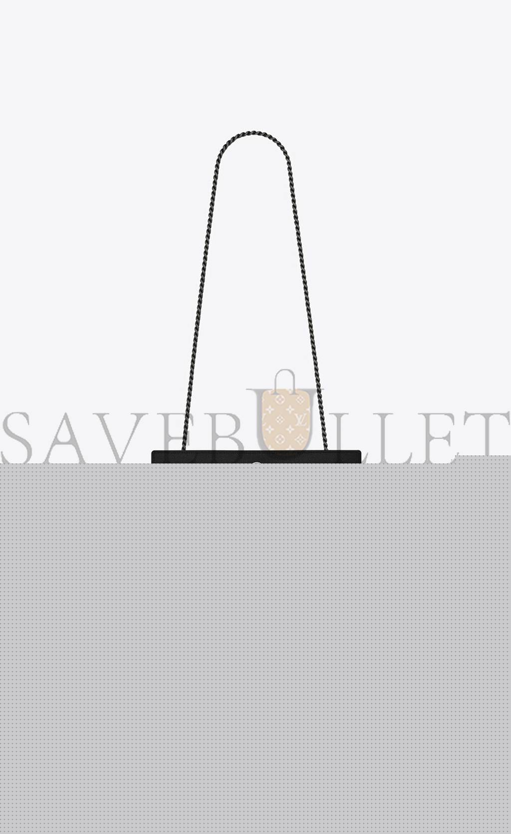 YSL KATE MEDIUM CHAIN BAG IN GRAIN DE POUDRE EMBOSSED LEATHER 364021BOW0U1000 (24*14.5*5.5cm)
