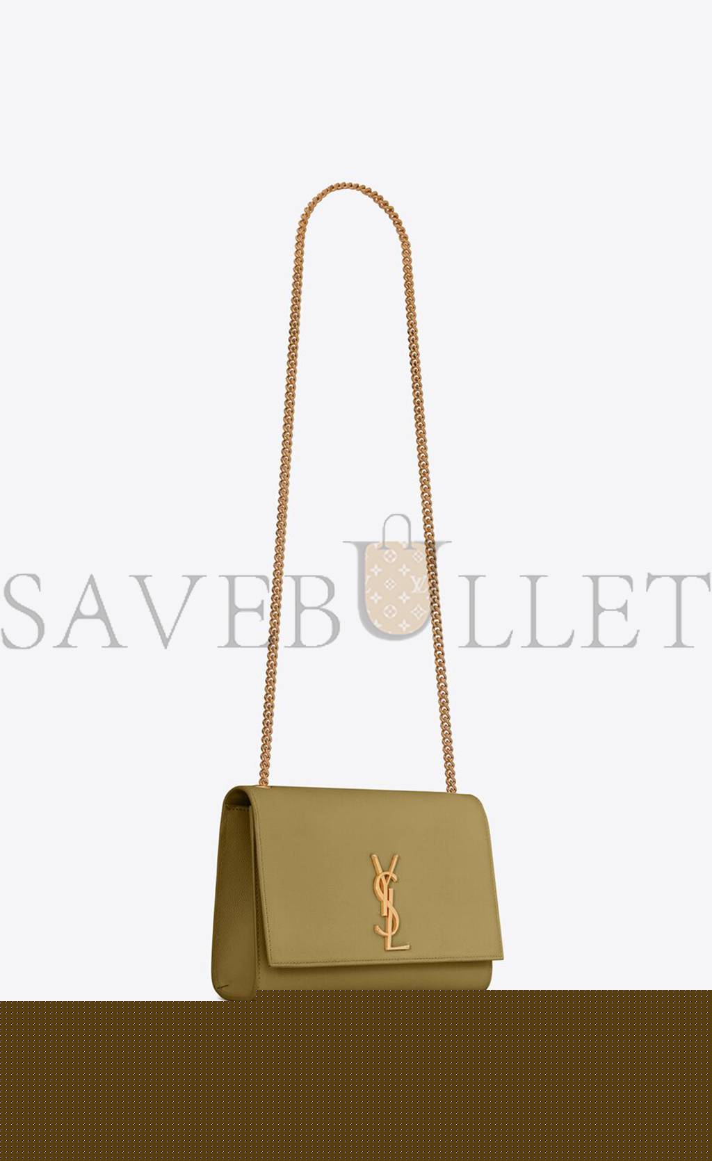 YSL KATE MEDIUM CHAIN BAG IN GRAIN DE POUDRE EMBOSSED LEATHER 364021BOW0W3321 (24*14.5*5.5cm)
