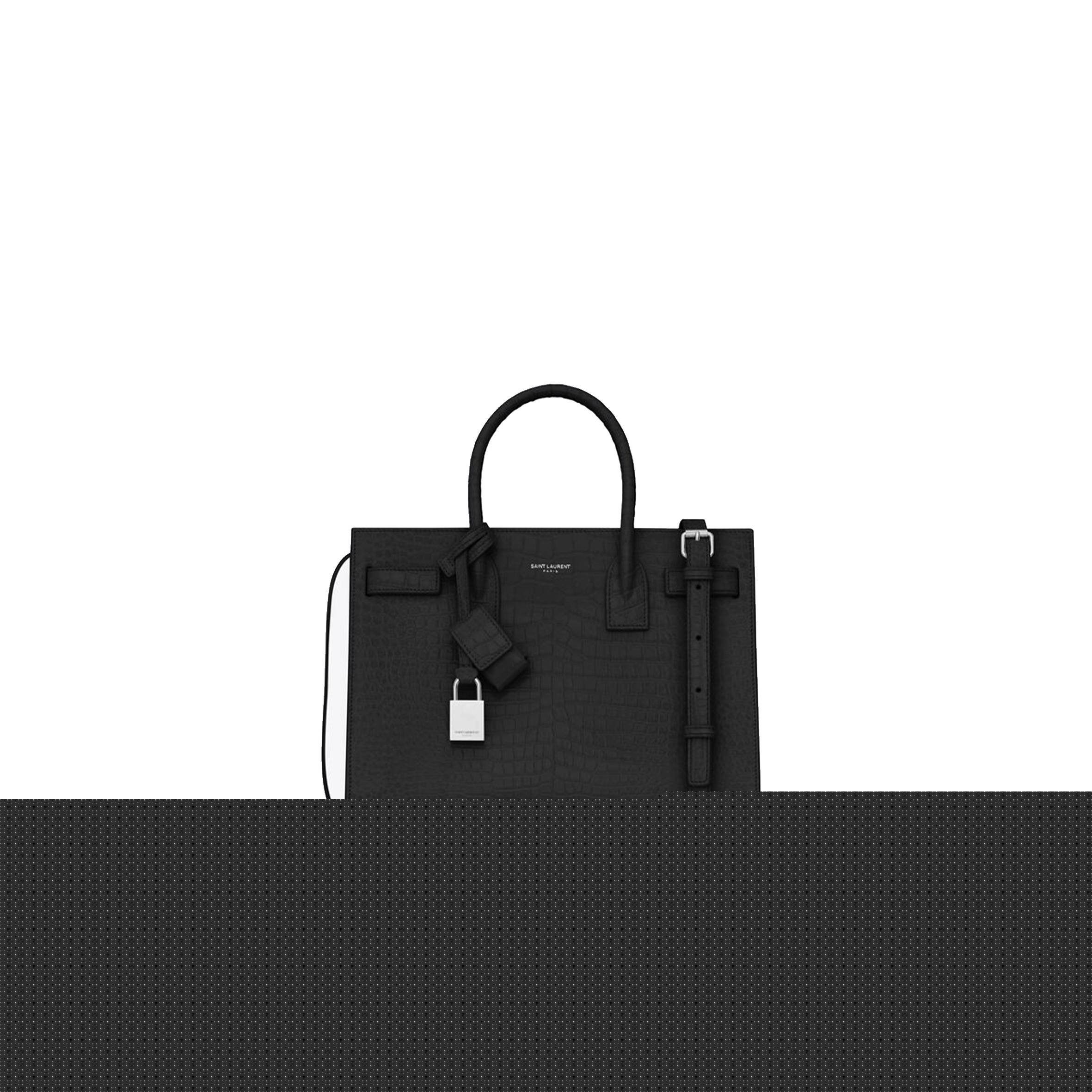 YSL SAC DE JOUR BABY IN EMBOSSED CROCODILE SHINY LEATHER 421863DND1N1000 (26*20.5*12.5cm)
