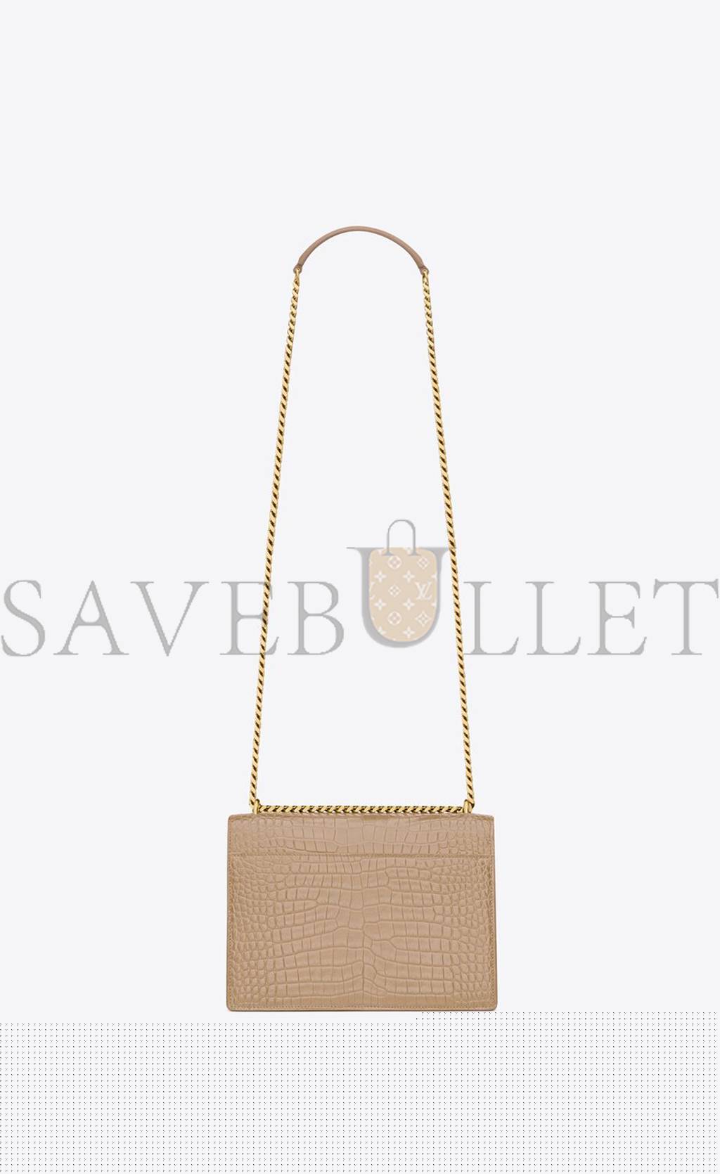 YSL SUNSET MEDIUM CHAIN BAG IN CROCODILE-EMBOSSED SHINY LEATHER 442906DND0J2721 (22*16*6.5cm)