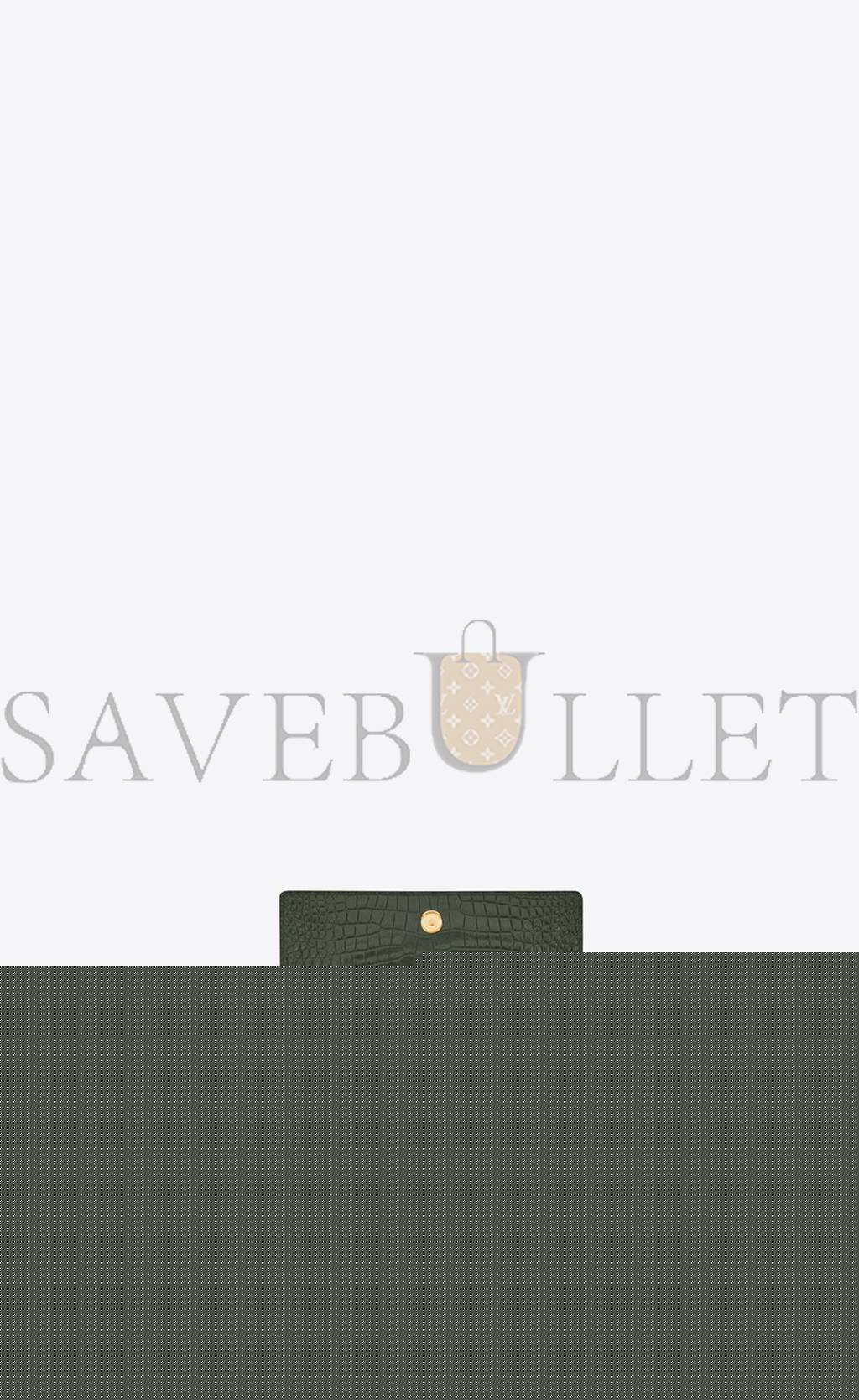 YSL SUNSET MEDIUM CHAIN BAG IN CROCODILE-EMBOSSED SHINY LEATHER 442906DND0J3144 (22*16*6.5cm)