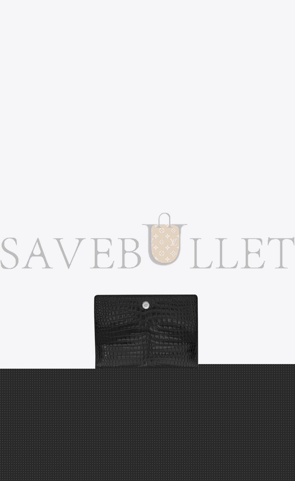 YSL SUNSET MEDIUM CHAIN BAG IN CROCODILE-EMBOSSED SHINY LEATHER 442906DND0U1000 (22*16*6.5cm)