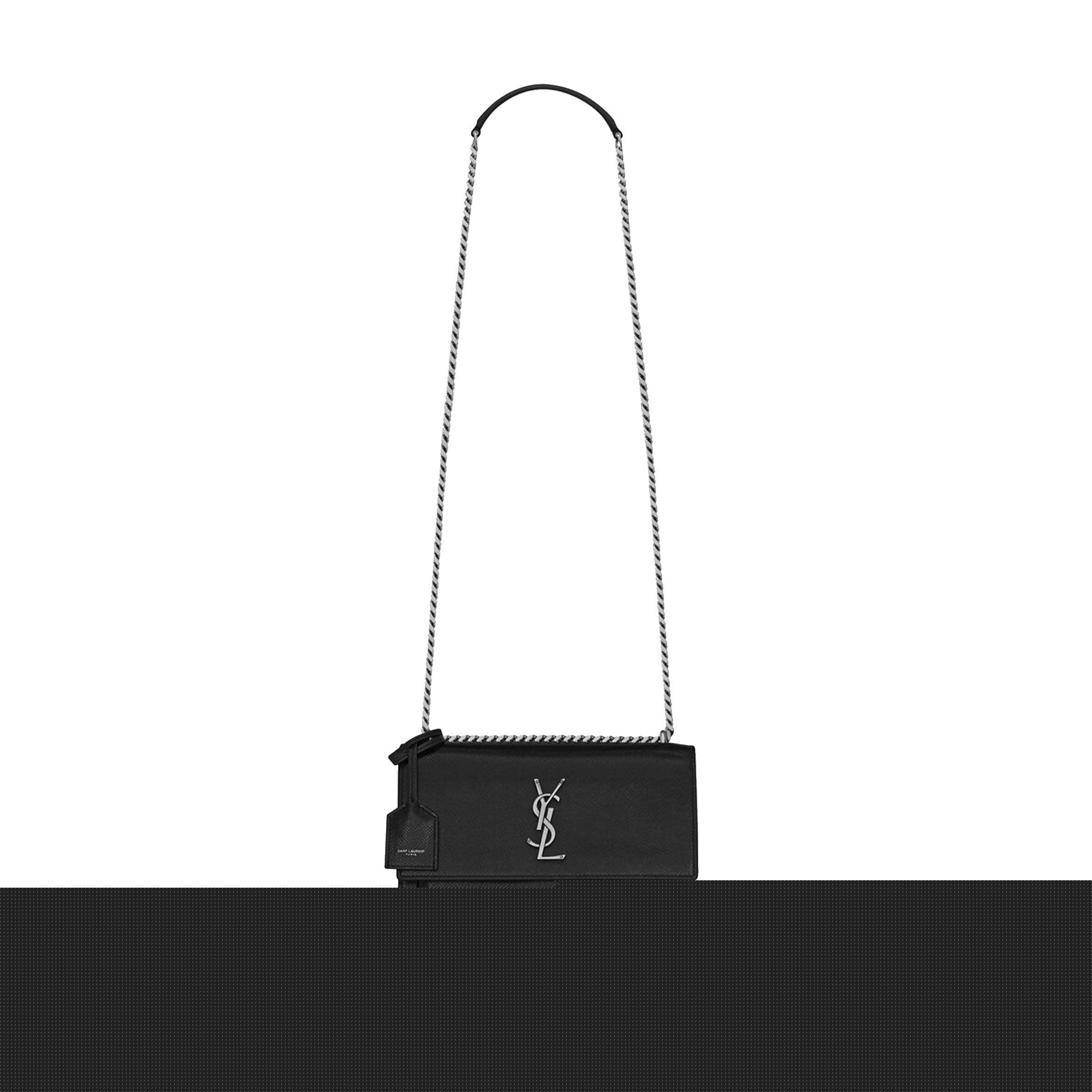 YSL SUNSET MEDIUM CHAIN BAG IN COATED BARK LEATHER 442906H3Z0N1000 (22*16*6.5cm)
